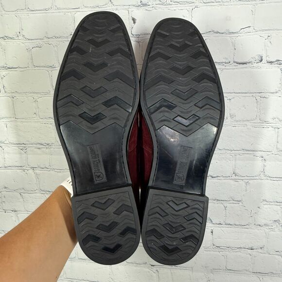 Stacy Adams Velvet Derby Loafer Men Size 11 Slip On Burgundy Dress Church Shoes - Picture 10 of 13